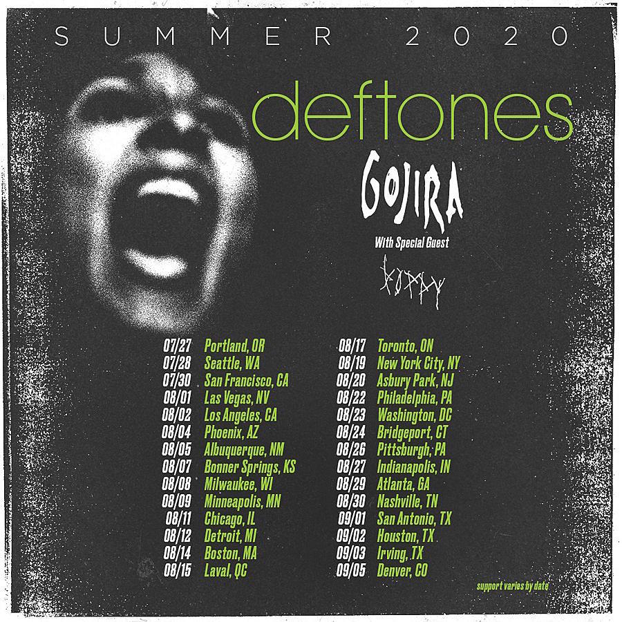 deftones tour dates, DEFTONES Announce Tour With GOJIRA And POPPY