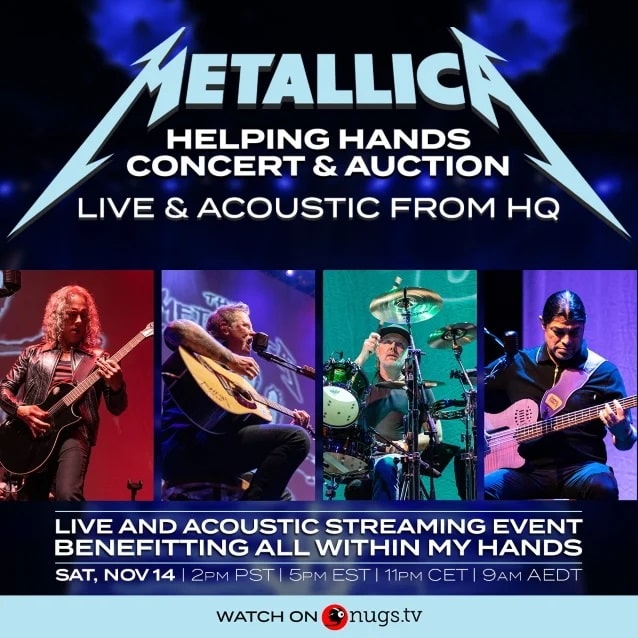 metallica streaming event, METALLICA Announce ‘Live And Acoustic From HQ’ Streaming Charity Event