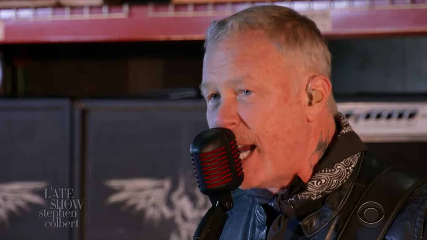 Video: METALLICA Play (What Else?) ‘Enter Sandman’ On ‘A Late Show: Super Bowl Edition’
