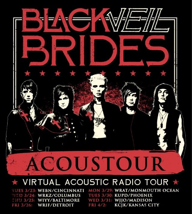 black veil brides tour dates, BLACK VEIL BRIDES Announce Their First-Ever Virtual Acoustic Radio Tour ‘Acoustour’