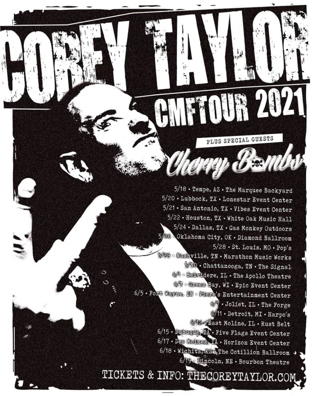 corey taylor tour dates, COREY TAYLOR Announces ‘Socially Distanced’ And ‘COVID-19 Safe’ 2021 Tour