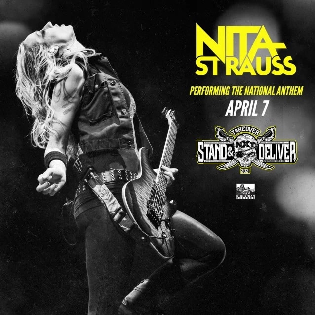 nita strauss nxt takeover wwe, VIDEO: NITA STRAUSS Performs The U.S. National Anthem On ‘NXT TakeOver: Stand And Deliver’