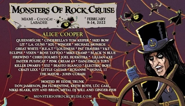ALICE COOPER, QUEENSRŸCHE And More Set For 2022 ‘Monsters Of Rock’ Cruise