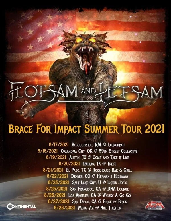 flotsam and jetsam tour dates 2021, FLOTSAM AND JETSAM Announce Summer 2021 U.S. Tour Dates