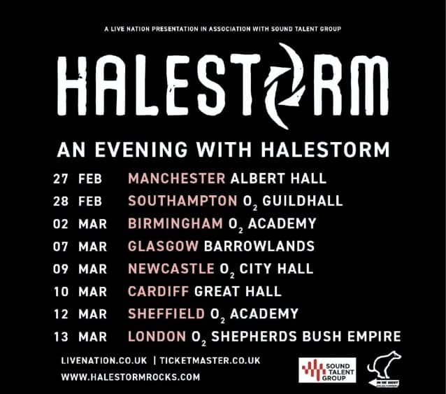 halestorm tour dates 2022, HALESTORM Announce ‘An Evening With…’ 2022 European Tour Dates