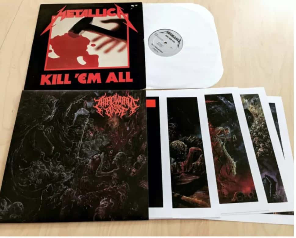 metallica kill em all artwork, METALLICA: A Colombian Artist Is Painting Gory, Brutal Artwork For Every Song on &#8216;Kill ‘Em All&#8217;