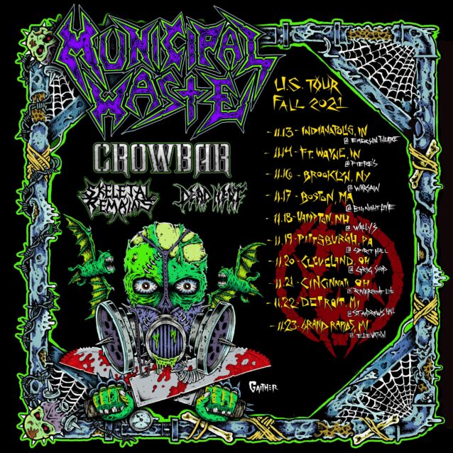 municipal waste crowbar tour dates, MUNICIPAL WASTE, CROWBAR And SKELETEL REMAINS Announce Fall Tour Dates