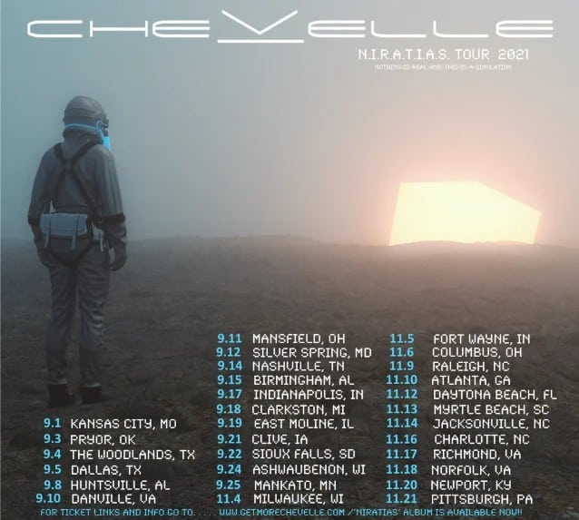 chevelle tour dates 2021, CHEVELLE Announce &#8216;Niratias&#8217; Summer/Fall 2021 Tour Dates