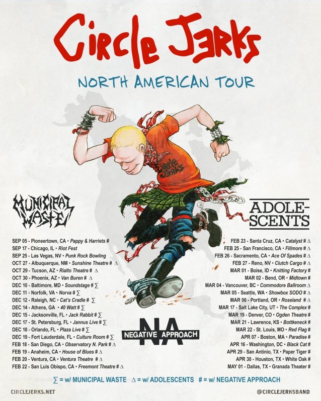 circle jerks tour dates, CIRCLE JERKS Announce North American Tour Dates For 2021-2022