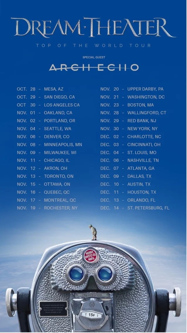 dream theater tour dates 2021, DREAM THEATER Announce &#8216;A View From The Top Of The World&#8217; Album, U.S. Tour