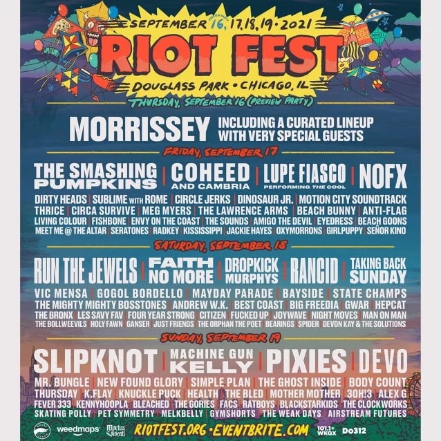 slipknot riot fest, SLIPKNOT Have Been Added To The RIOT FEST 2021 Lineup