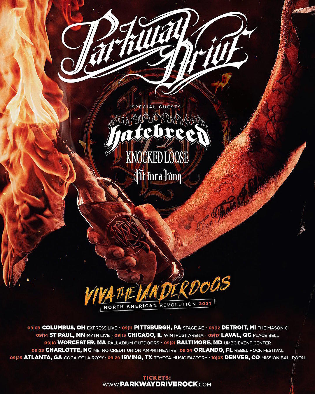parkway drive tour, PARKWAY DRIVE Cancel North American Tour
