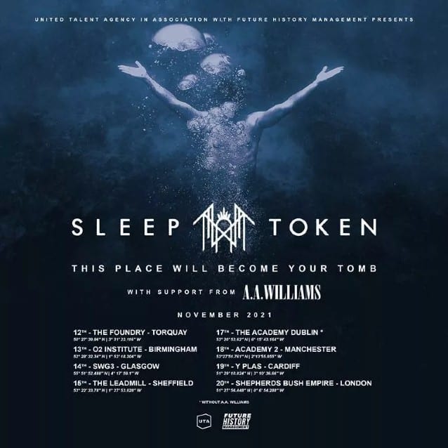 sleep token tour dates, SLEEP TOKEN Announce 2021 UK Tour Dates