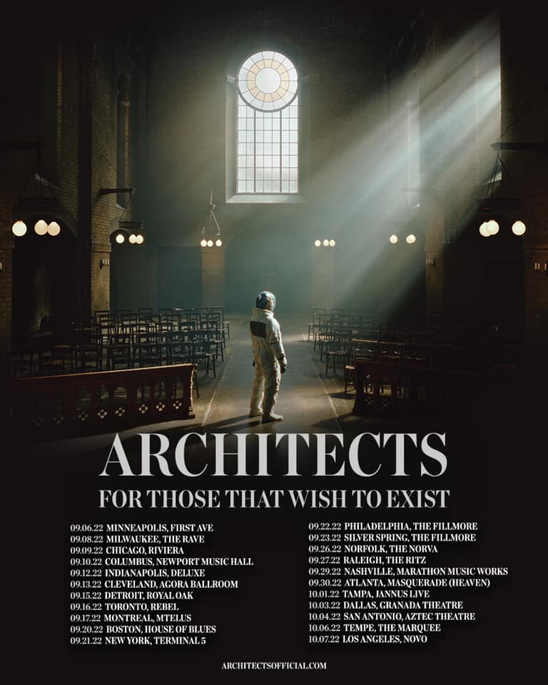 architects 2022 tour dates, ARCHITECTS Postpone North American 2021 Tour, Announce Rescheduled 2022 Dates
