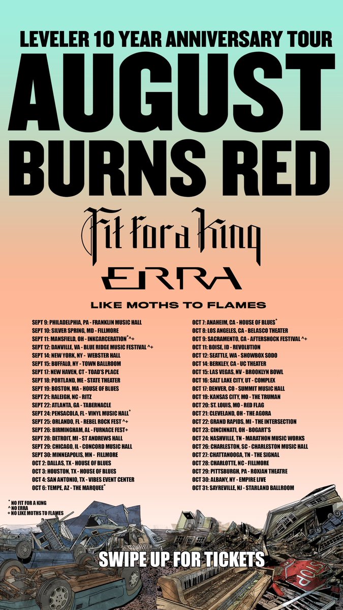 august burns red tour dates, AUGUST BURNS RED Announce ‘Christmas Burns Red’ Shows, Add Dates To Current Tour