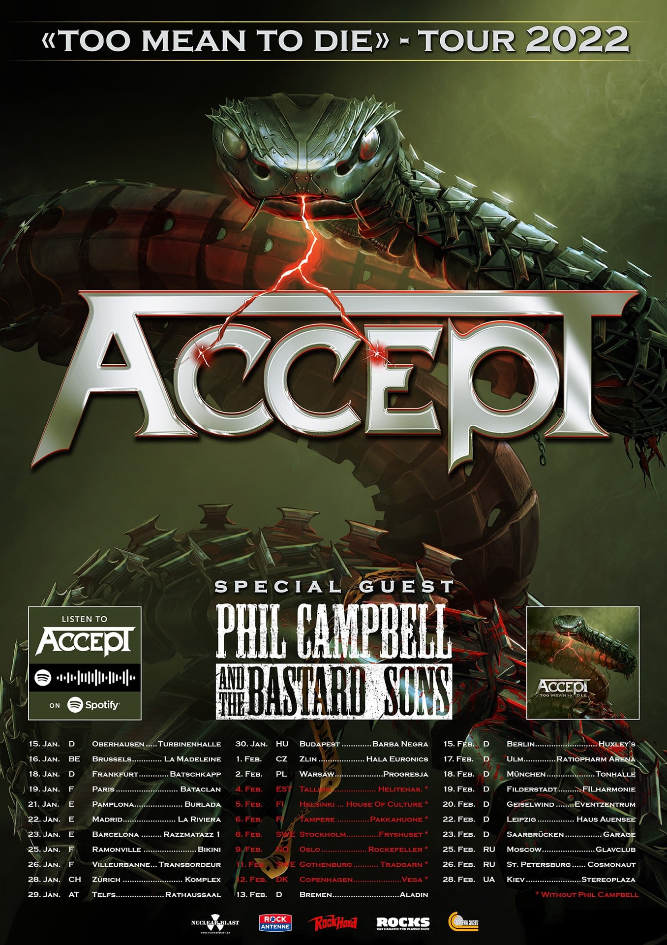 accept tour dates, ACCEPT Announce &#8220;Too Mean To Die&#8221; 2022 European Tour Dates
