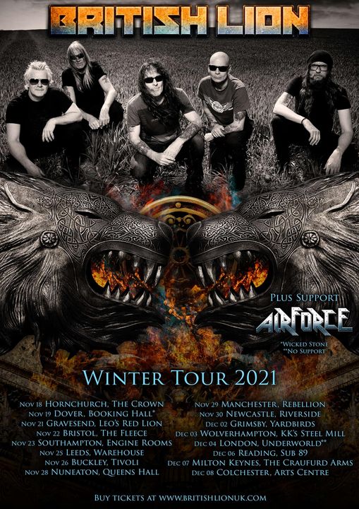 british lion tour dates, STEVE HARRIS&#8217;s BRITISH LION Announce Winter 2021 U.K. Tour Dates