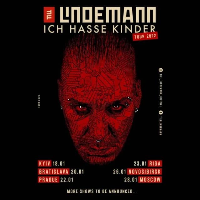 lindemann tour dates, RAMMSTEIN Singer TILL LINDEMANN To Embark On &#8216;I Hate Kids&#8217; 2022 European Solo Tour