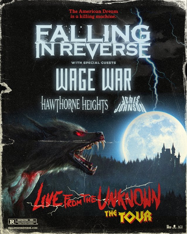 falling in reverse tour dates, FALLING IN REVERSE Announce &#8216;Live From The Unknown&#8217; 2022 Tour Dates