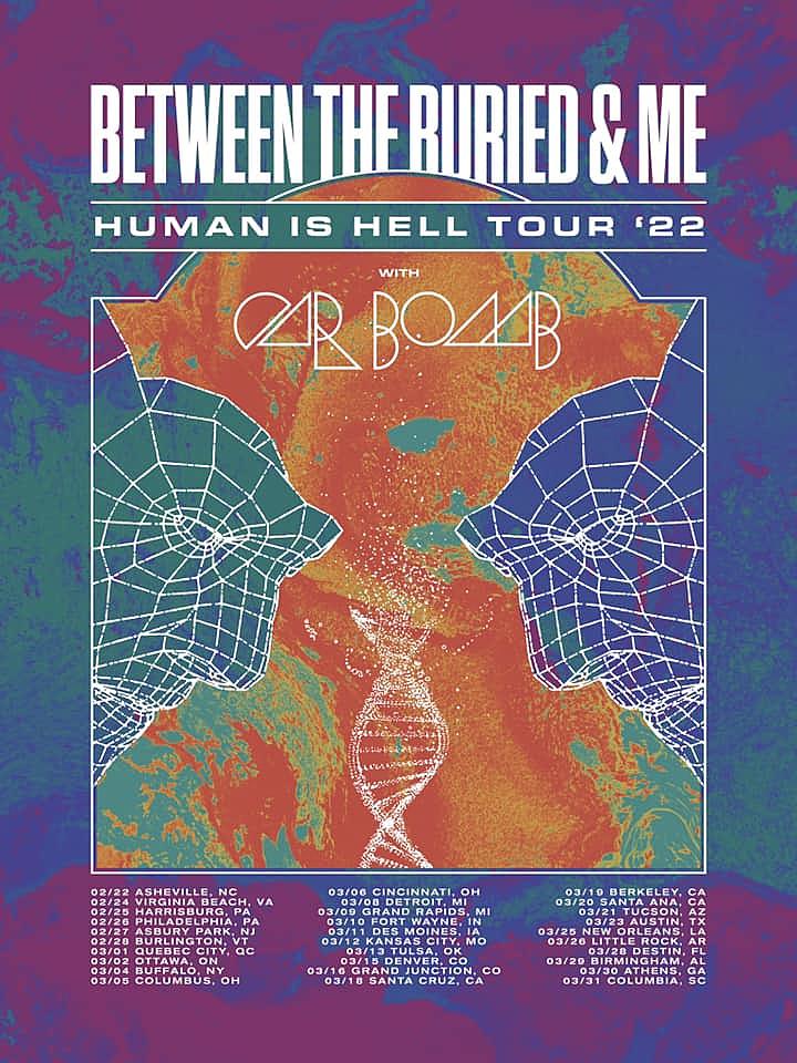 between the buried and me tour dates, BETWEEN THE BURIED AND ME Announce 2022 Tour Dates With CAR BOMB
