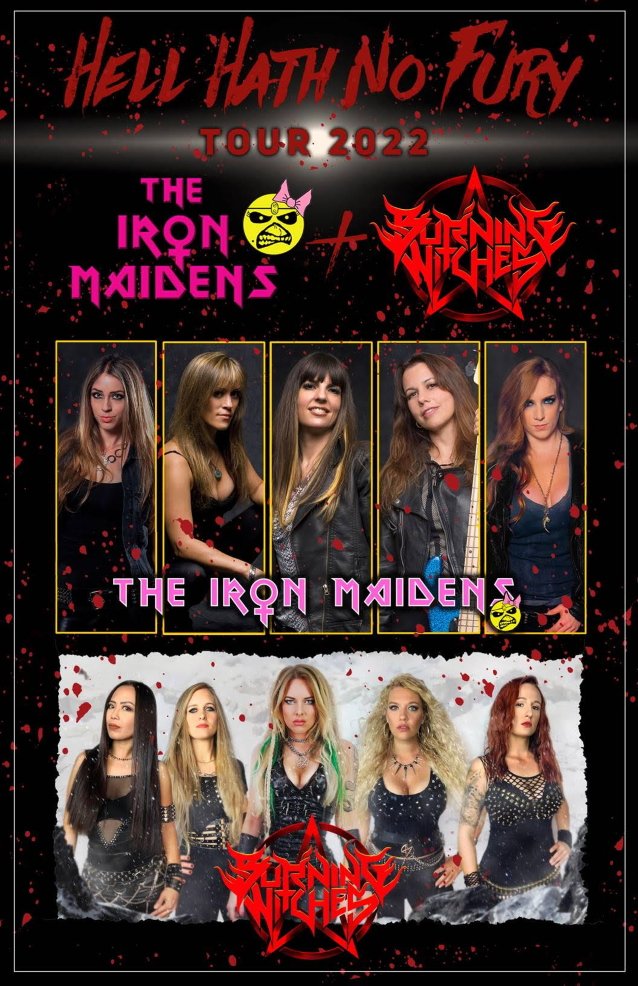 iron maidens tour dates, THE IRON MAIDENS And BURNING WITCHES Announce &#8216;Hell Hath No Fury&#8217; 2022 U.S. Tour