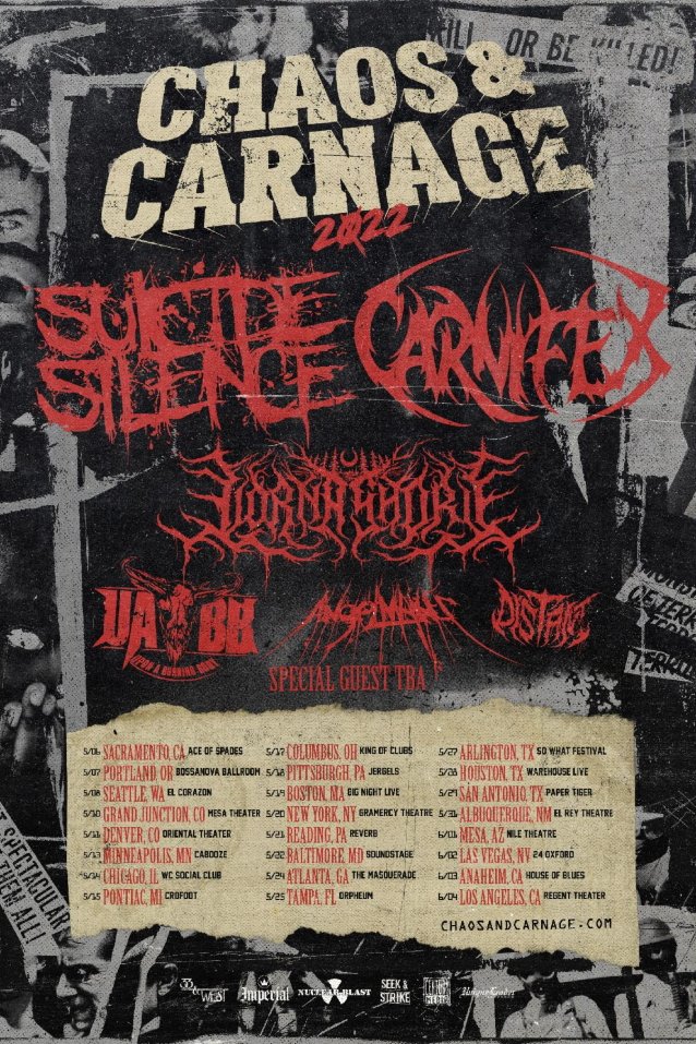 suicide silence carnifex tour, SUICIDE SILENCE And CARNIFEX Teaming Up For 2022 Tour With LORNA SHORE Etc.
