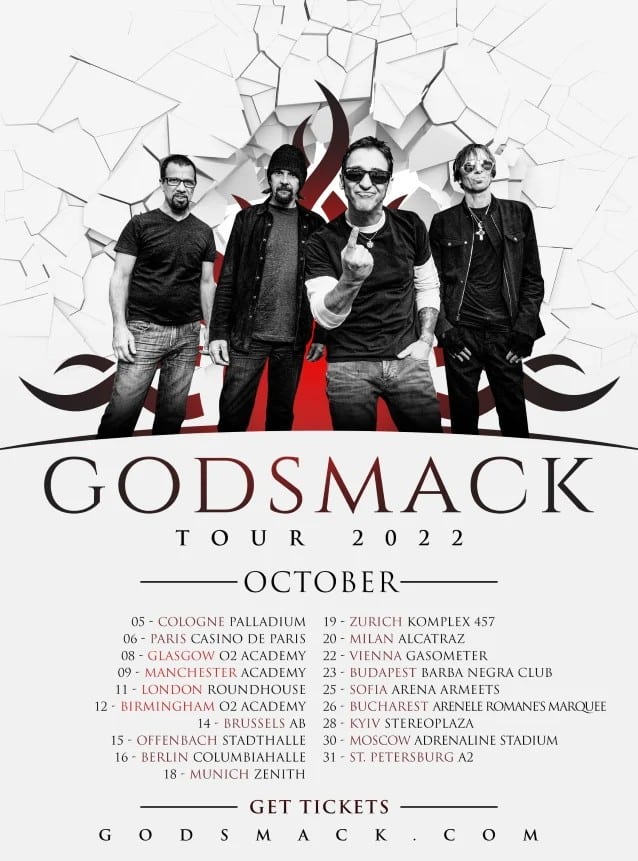 godsmack european tour, GODSMACK Announce 2022 European Tour Dates
