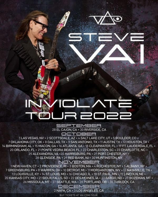 steve vai tour, STEVE VAI Postpones North American Tour Due To Having To Undergo Another Surgery
