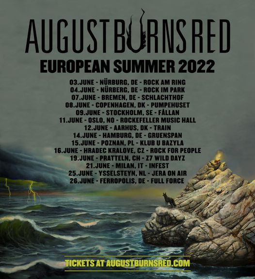 august burns red european tour dates, AUGUST BURNS RED Announce Summer European Tour Dates