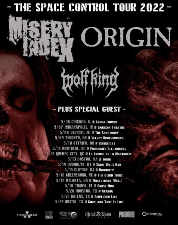 misery index tour, MISERY INDEX Announce &#8216;The Space Control Tour 2022&#8217;