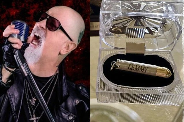 JUDAS PRIEST’s ROB HALFORD Proudly Shows Off His Bullet Containing LEMMY’s Ashes