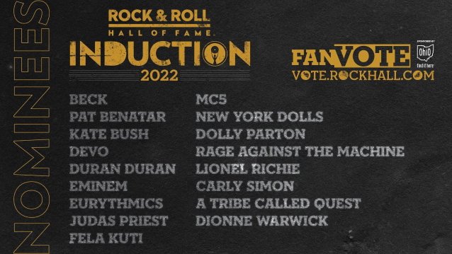 rock and roll hall of fame 2022, JUDAS PRIEST And RAGE AGAINST THE MACHINE Nominated For ROCK AND ROLL HALL OF FAME 2022