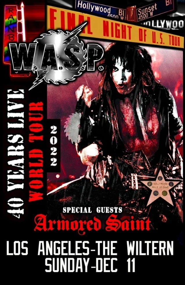 armored saint wasp tour, W.A.S.P. And ARMORED SAINT Add More Dates To Fall 2022 U.S. Tour