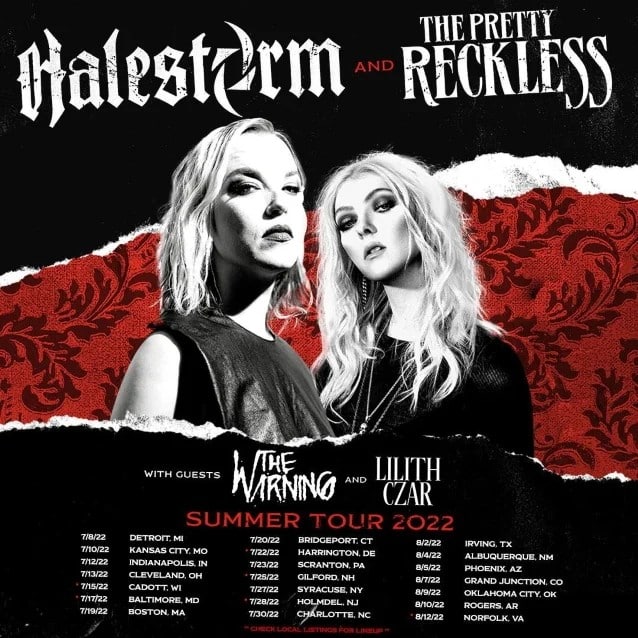 halestorm tour dates, HALESTORM And THE PRETTY RECKLESS Announce Summer 2022 U.S. Tour