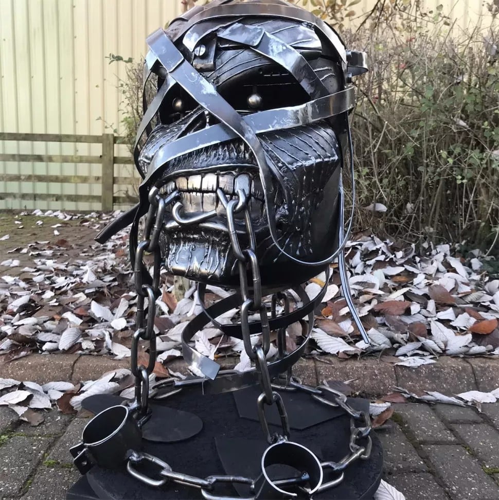 iron maiden eddie wood burner, IRON MAIDEN Mascot EDDIE Has Been Turned Into A Steel Wood Burner And We Really Want One