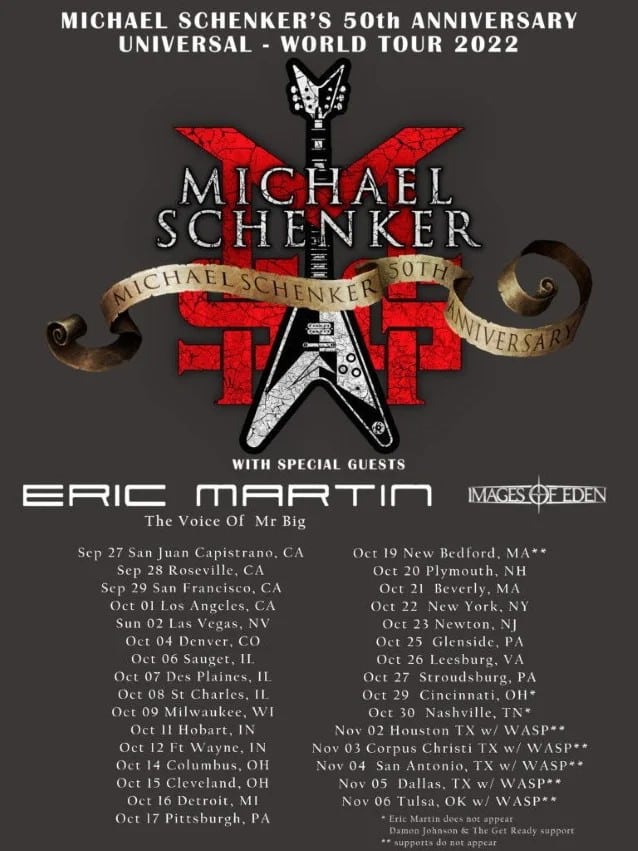 michael schenker group tour dates, MICHAEL SCHENKER GROUP Announce Fall 2022 U.S. Tour Dates