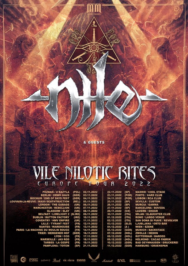 nile tour dates, NILE Announce Fall 2022 &#8216;Vile Nilotic Rites&#8217; European Tour Dates