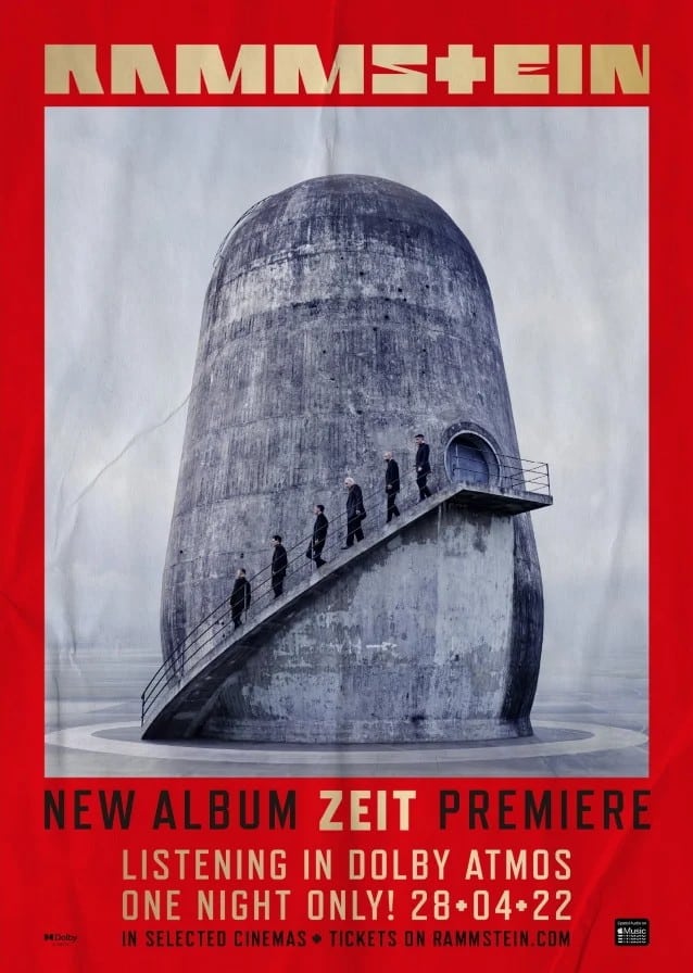 new rammstein album, RAMMSTEIN To Premiere &#8216;Zeit&#8217; At Listening Party In Movie Theaters Around The World