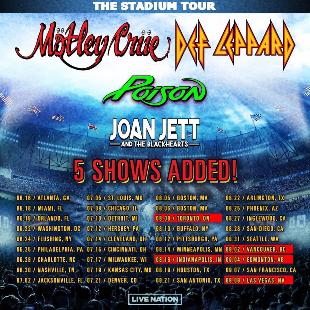 joan jett the stadium tour, JOAN JETT Has No Issue Touring With Bands Like MÖTLEY CRÜE And POISON Despite Past Claims Of Misogyny