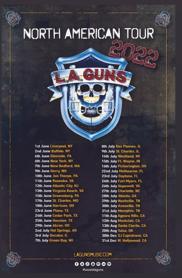 la guns tour dates, L.A. GUNS Announce 2022 Tour Dates