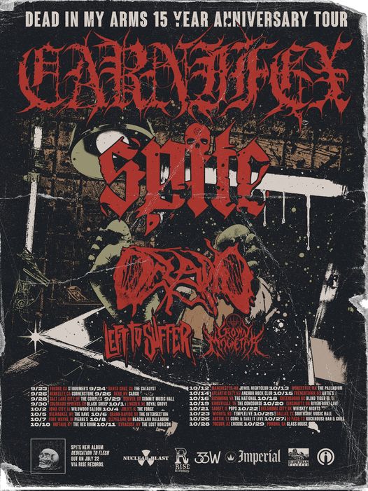 carnifex tour dates 2022, CARNIFEX Announces Tour Celebrating Their 2007 Debut Album ‘Dead In My Arms’