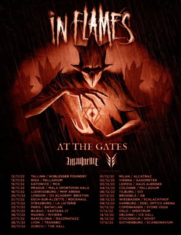 in flames new album 2022, IN FLAMES Releases New Song ‘The Great Deceiver’, Announces Fall 2022 European Tour With AT THE GATES
