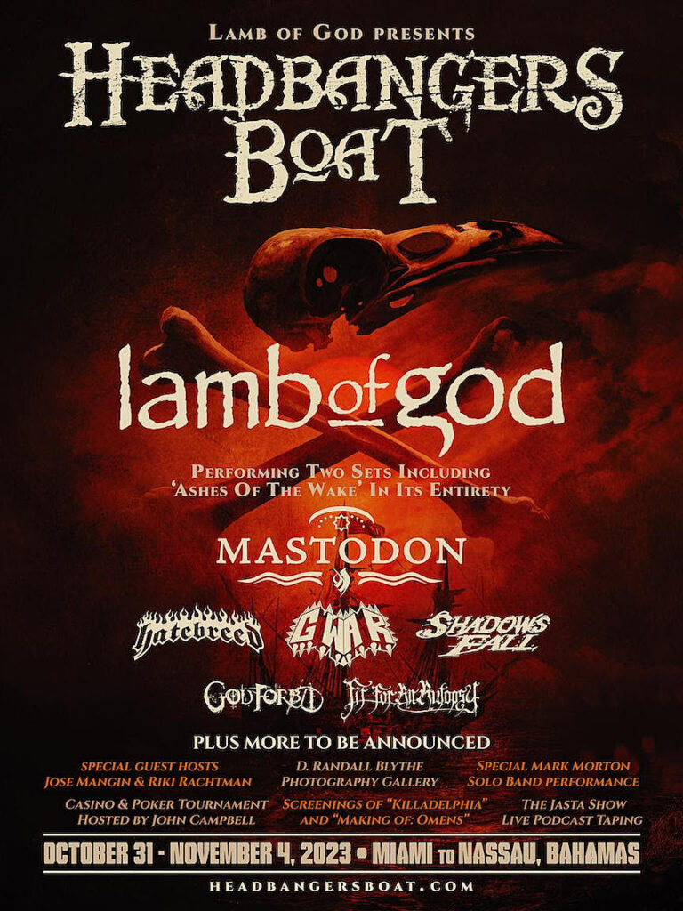 lamb of god,lamb of god tour,lamb of god cruise,lamb of god headbanger's boat,headbanger's boat,lamb of god 2023, TESTAMENT, MUNICIPAL WASTE, GATECREEPER And Others Added To LAMB OF GOD’s 2023 Cruise