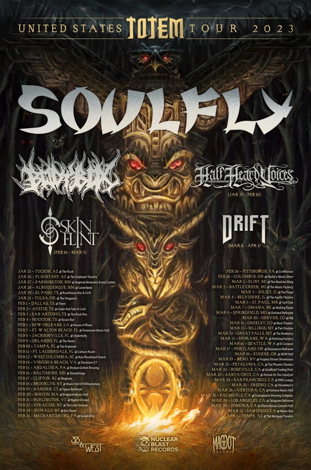 soulfly,soulfly tour,soulfly tour dates,soulfly tour 2023,soulfly tour dates 2023,max cavalera,soulfly max cavalera, SOULFLY Announce Extensive 2023 U.S. Tour
