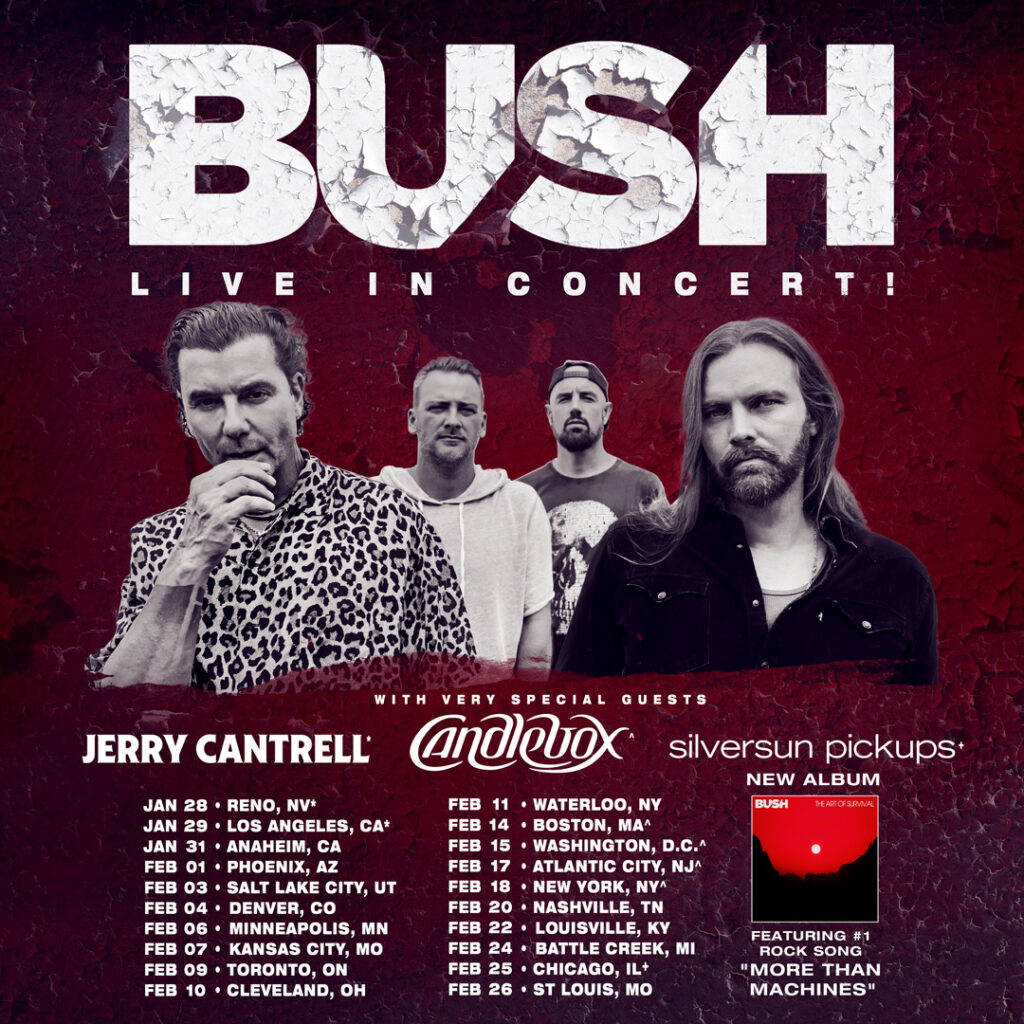 bush,bush tour,bush tour dates,bush jerry cantrell,bush jerry cantrell tour,bush 2023 tour dates, BUSH Announce 2023 Tour Dates With JERRY CANTRELL, CANDLEBOX And SILVERSUN PICKUPS