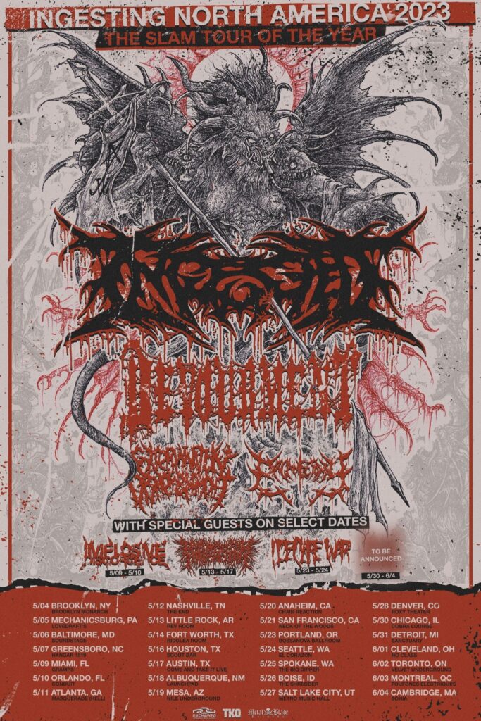 ingested,devourment,ingested devourment,ingested tour dates,ingested band,ingested tour,slam tour of the year, INGESTED, DEVOURMENT And EXTERMINATION DISMEMBERMENT Announce North American Tour Dates