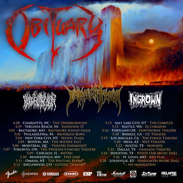 obituary,obituary tour,obituary tour dates,obituary tour dates 2023,obituary tour 2023,obituary band,obituary death metal,obituary 2023,obituary 2023 tour, OBITUARY Announce 2023 U.S. Tour Dates With IMMOLATION