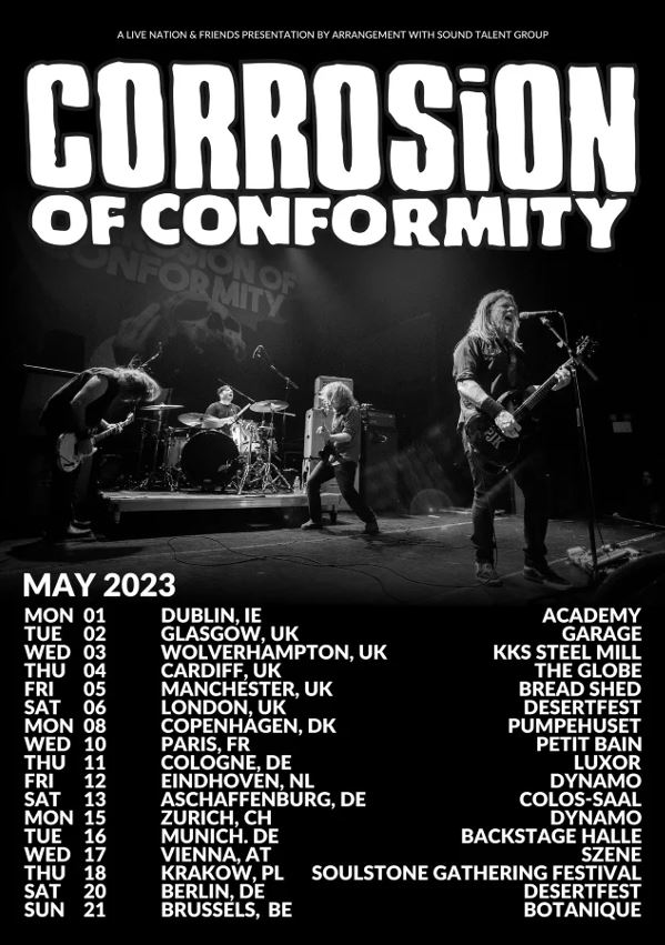 corrosion of conformity,corrosion of conformity tour dates,corrosion of conformity 2023 touyr dates,corrosion of conformity european tour dates,corrosion of conformity 2023 european tour dates, CORROSION OF CONFORMITY Announce 2023 European Tour Dates
