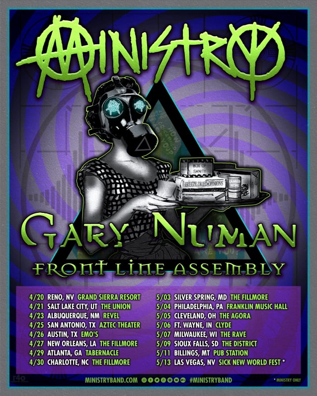 ministry,ministry tour,ministry tour dates,ministry 2023 tour dates,ministry tour dates 2023,ministry band tour dates, MINISTRY Announce 2023 Tour Dates With GARY NUMAN And FRONT LINE ASSEMBLY