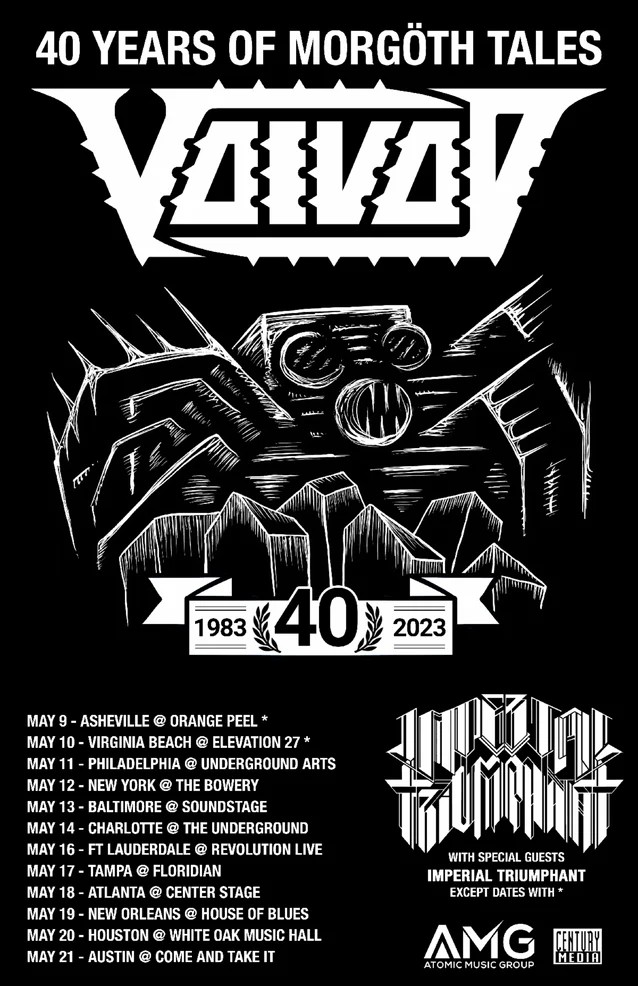 voivod,voivod tour,voivod imperial triumphant,voivod 2023 tour dates,voivod band,voivod 2023, VOIVOD Announces ’40 Years Of Morgöth Tales’ 2023 U.S. Tour Dates With IMPERIAL TRIUMPHANT